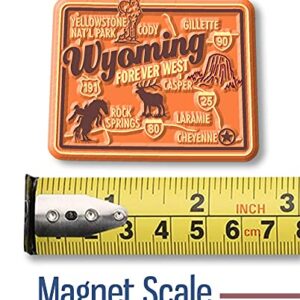 Wyoming Premium State Magnet by Classic Magnets, 2.3" x 1.8", Collectible Souvenirs Made in The USA