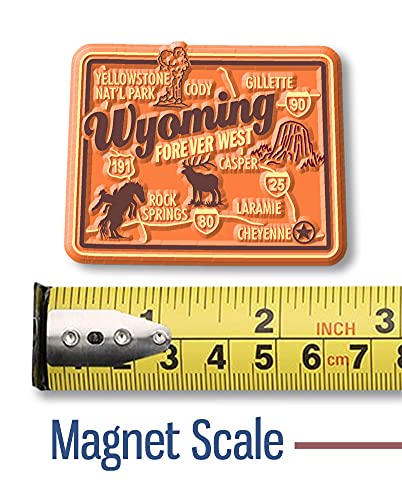 Wyoming Premium State Magnet by Classic Magnets, 2.3" x 1.8", Collectible Souvenirs Made in The USA