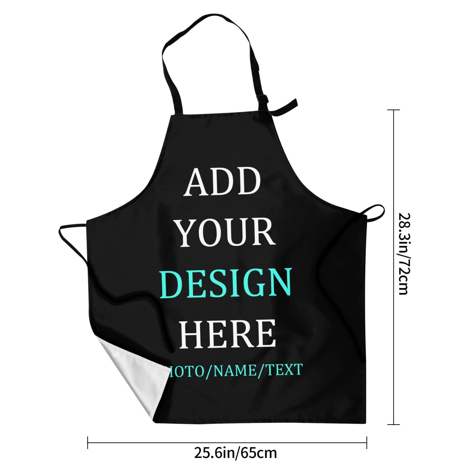 Personalized Apron for Women Custom Add Your Own Name Text Logo Photo Chef Kitchen Aprons Waterproof Cooking Adjustable Tie Apron Great Household Gifts for BBQ Grill Baking Unisex