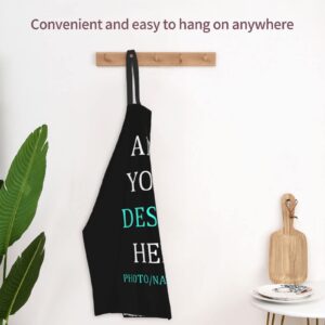 Personalized Apron for Women Custom Add Your Own Name Text Logo Photo Chef Kitchen Aprons Waterproof Cooking Adjustable Tie Apron Great Household Gifts for BBQ Grill Baking Unisex