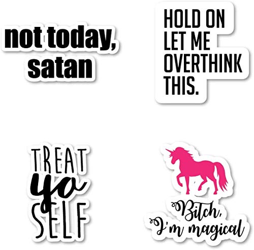 Not Today Satan Magnet, Hold On Let Me Over Think This Magnet, Treat Yo Self Magnet, Unicorn I'm Magical Magnet - Magnets Car Refrigerator Metal Sign Magnetic Vinyl 5"