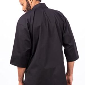 Chef Works Men's Sushi Chef Coat, Black, Small/Medium