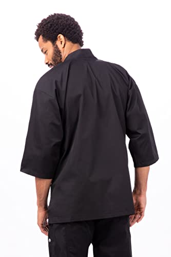 Chef Works Men's Sushi Chef Coat, Black, Small/Medium