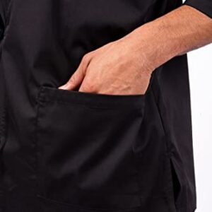 Chef Works Men's Sushi Chef Coat, Black, Small/Medium