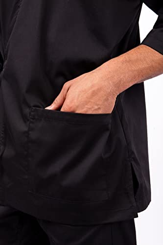 Chef Works Men's Sushi Chef Coat, Black, Small/Medium