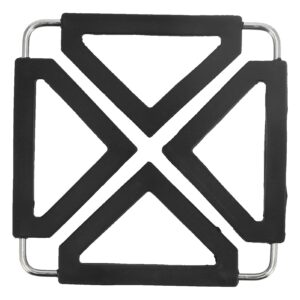 silicone trivet mat,stainless steel hot pot holder,kitchen trivets for hot dishes,silicone trivet for hot pots and pans,foldable table pad tableware placemat for hot pans bowls(black)