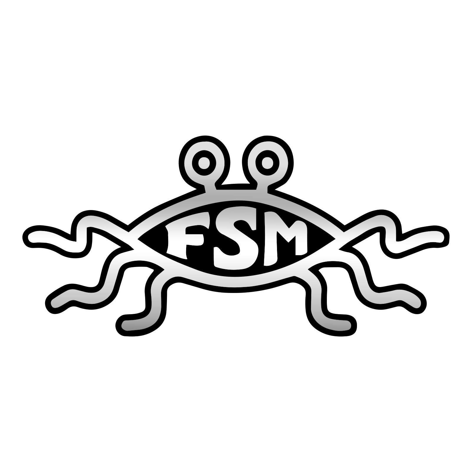 FSM Flying Spaghetti Monster Plastic Emblem Magnet - [5.5" x 2.5"]