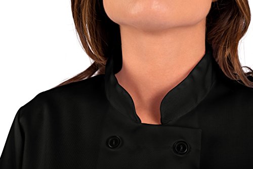 Womens Black Classic Short Sleeve Chef Coat, 2XL