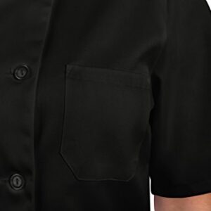 Womens Black Classic Short Sleeve Chef Coat, 2XL