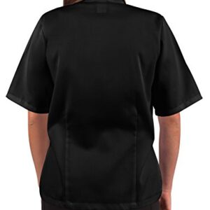 Womens Black Classic Short Sleeve Chef Coat, 2XL