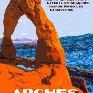 Magnet 3x4 inch Arches Vintage Art Sticker (rv National Park Hike np Visit Moab Utah) Magnetic Magnet Vinyl Sticker