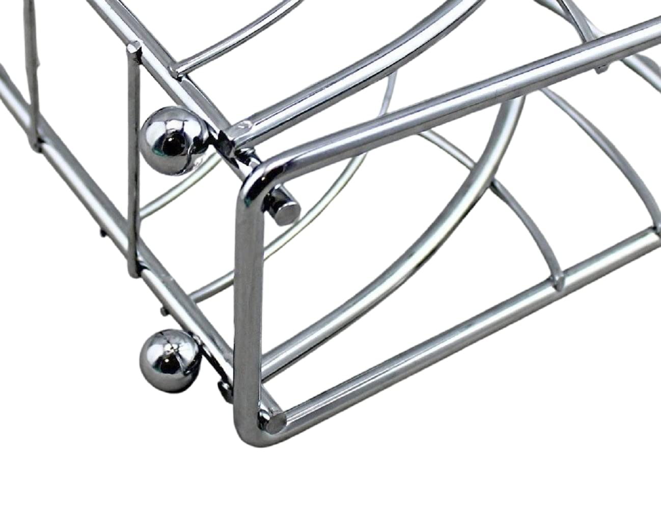 Deluxe Metal Napkin Holder Self Standing Silver Cafe Cocktail and Luncheon Napkin Holder Caddy