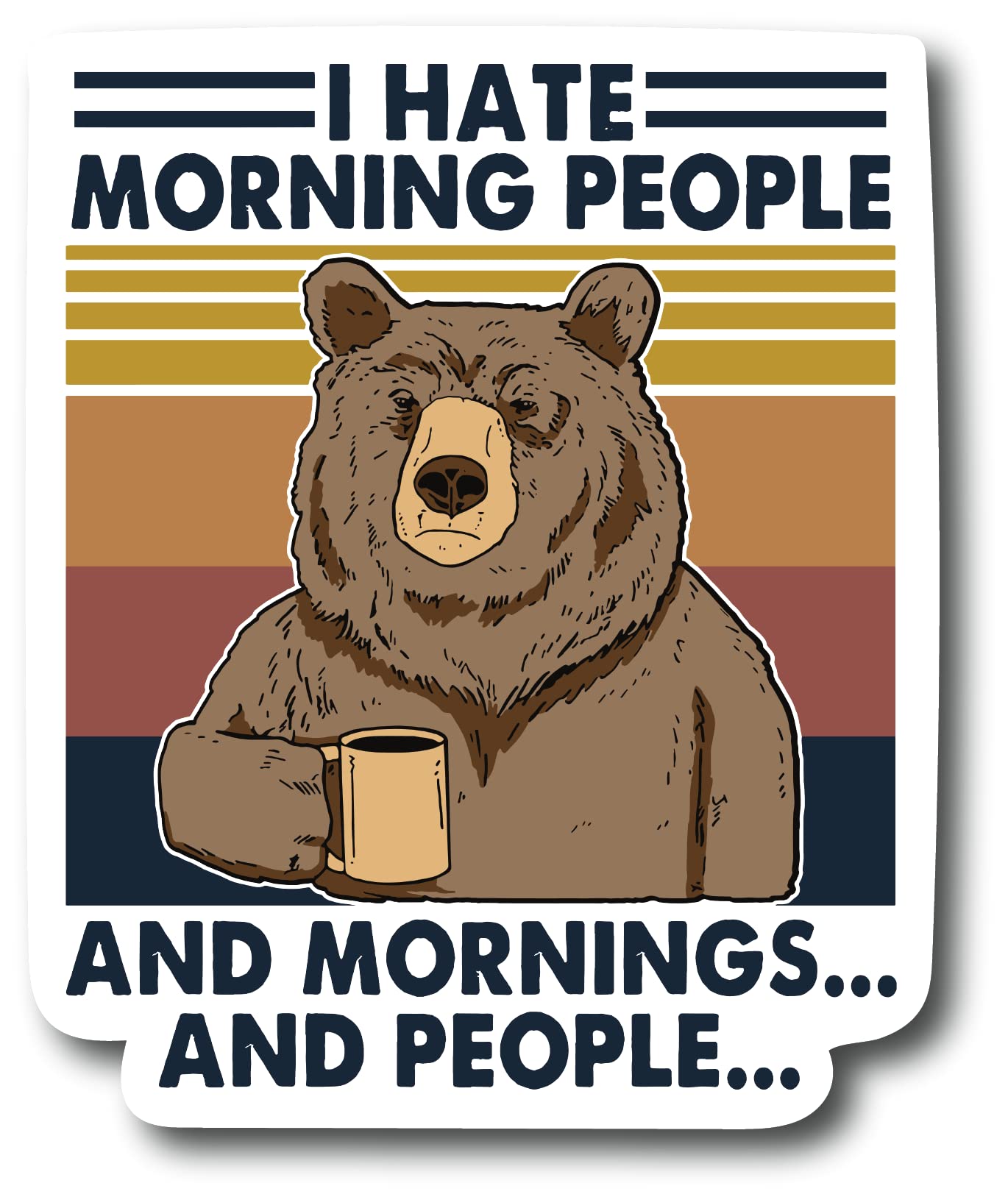 I Hate Morning People and Mornings and People 5 Inch Funny Refrigerator Magnets Dishwasher PM582