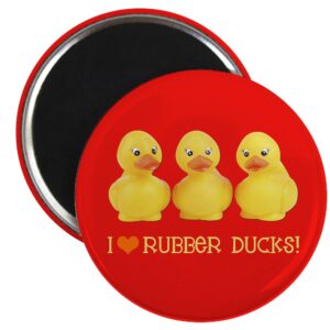 cafepress i love rubber ducks magnet 2.25" round magnet, refrigerator magnet