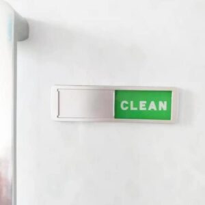 MY DEVELOPMENT Dishwasher Magnet Clean Dirty Sign | Clean Dirty Magnet for Dishwasher Easy to Read | No-Scratch Dishwasher Clean Dirty Sign | Shutter Slide Clean Dirty Sign for Dishwasher | White