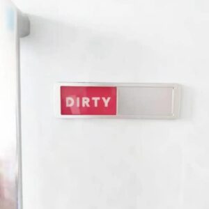 MY DEVELOPMENT Dishwasher Magnet Clean Dirty Sign | Clean Dirty Magnet for Dishwasher Easy to Read | No-Scratch Dishwasher Clean Dirty Sign | Shutter Slide Clean Dirty Sign for Dishwasher | White