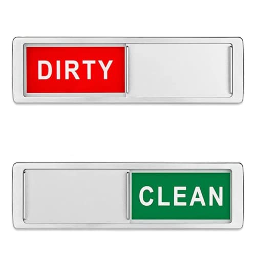 MY DEVELOPMENT Dishwasher Magnet Clean Dirty Sign | Clean Dirty Magnet for Dishwasher Easy to Read | No-Scratch Dishwasher Clean Dirty Sign | Shutter Slide Clean Dirty Sign for Dishwasher | White