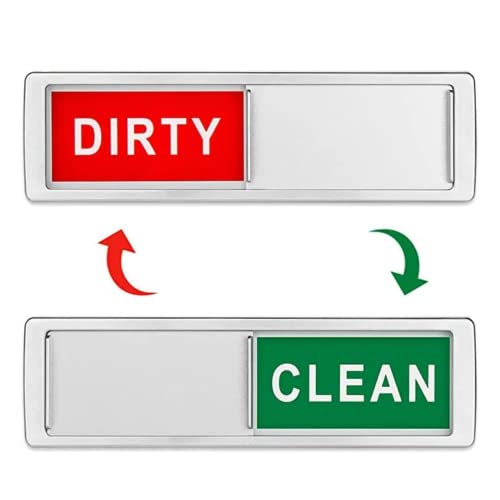 MY DEVELOPMENT Dishwasher Magnet Clean Dirty Sign | Clean Dirty Magnet for Dishwasher Easy to Read | No-Scratch Dishwasher Clean Dirty Sign | Shutter Slide Clean Dirty Sign for Dishwasher | White