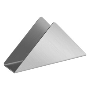 stainless steel napkin holder,minimalistic metal napkin dispenser,cocktail napkin organizer,triangle shape, silver,1 piece