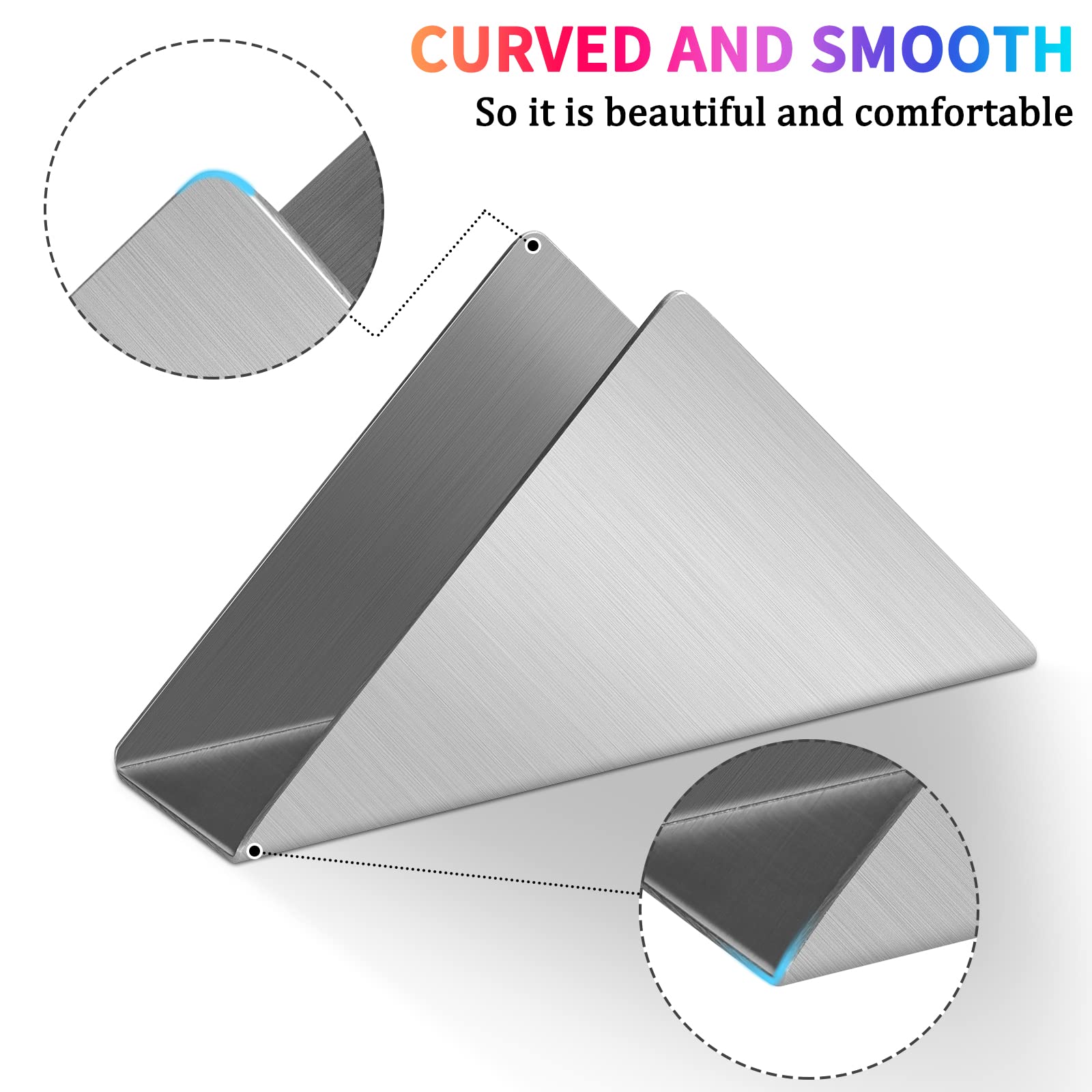 Stainless Steel Napkin Holder,Minimalistic Metal Napkin Dispenser,Cocktail Napkin Organizer,Triangle Shape, Silver,1 Piece