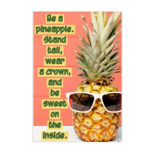 inspirational pineapple magnet for refrigerator locker toolbox car white board ammo can - 4 x 6 inches - be a pineapple - kcm0158