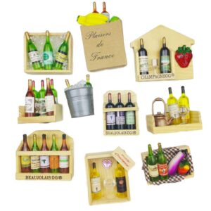 10 pcs/Set Creative Stereoscopic Wine Bottle Series Fridge Magnet Refrigerator Magnetic Sticker Home Deco Magnet Kitchen Accessories (Wooden)