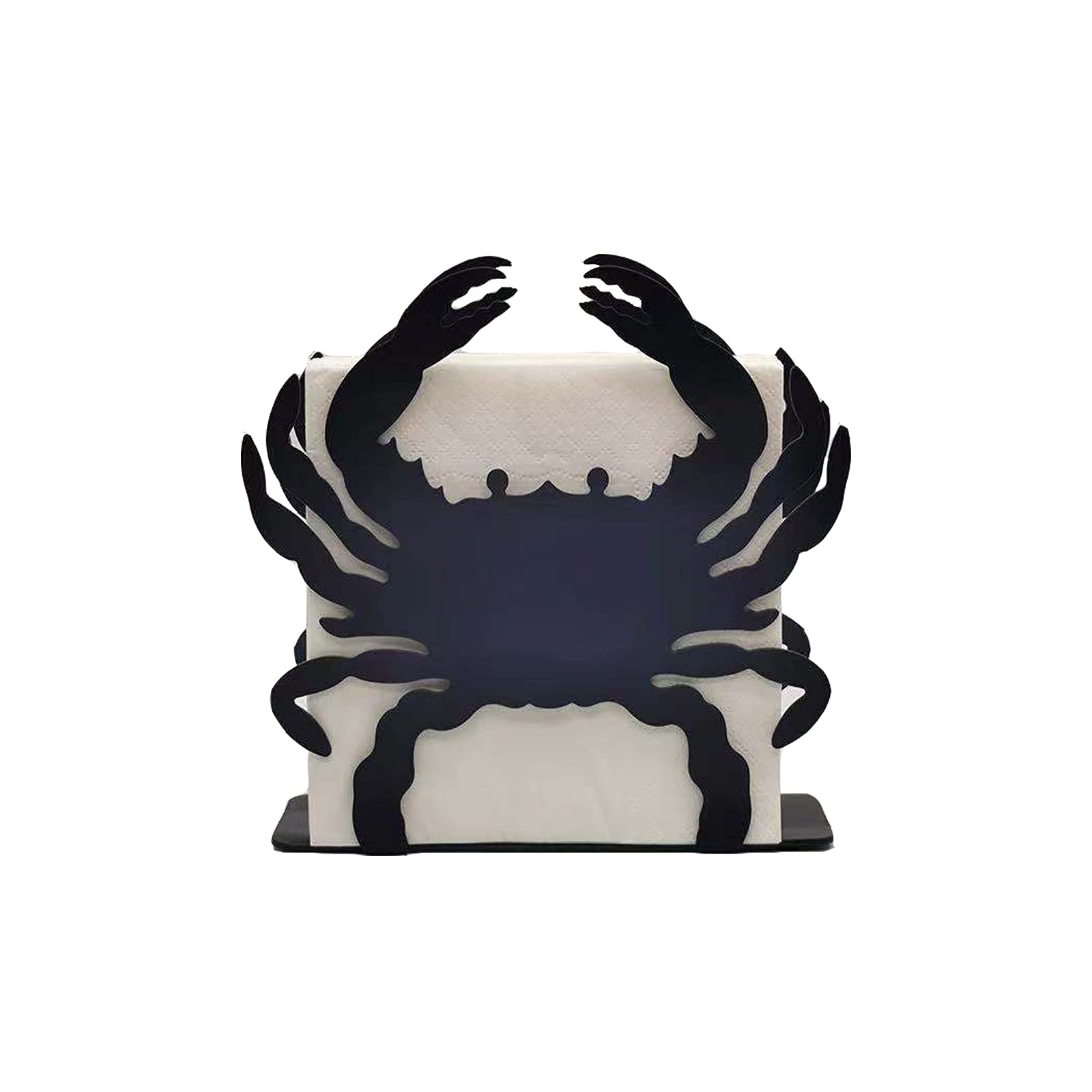 Napkin Holder, Crab Design Metal Freestanding Tissue Dispenser Organizer,Sealife Modern Dining Table Décor, Iron Tabletop Paper Napkin Holder Stand for Home Kitchen Restaurant