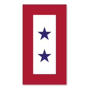 blue star service flag (2 star) magnet by magnet america is 5.5" x 3" made for vehicles and refrigerators