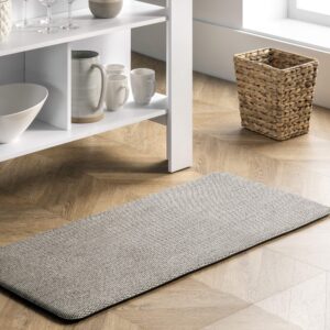 nuloom casual braided anti fatigue kitchen or laundry room comfort mat, 2x4, light grey