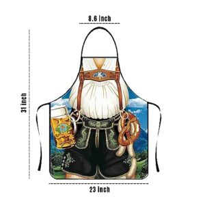 Bilipala Lederhosen Apron Funny Apron Oktoberfest Bavarian Kitchen Cooking Apron for Man