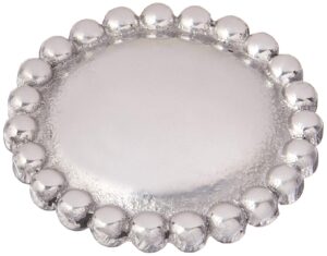 mariposa round pearl napkin weight, small, silver