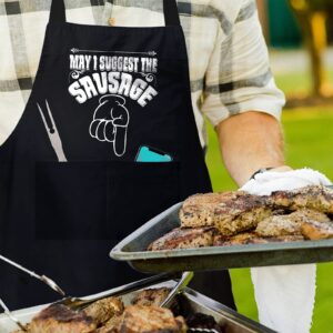 Bang Tidy Clothing Funny Apron Cooking Gifts for Men, Grilling BBQ Grill Cooks Chef Aprons 2 Pockets Cotton, Dad Gifts