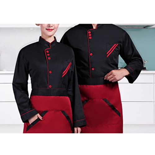 Long Sleeve Chef Clothes Women Men Chef Coats Cotton Chef Jacket Personalized Chef Clothing For Restaurant Hotel Black