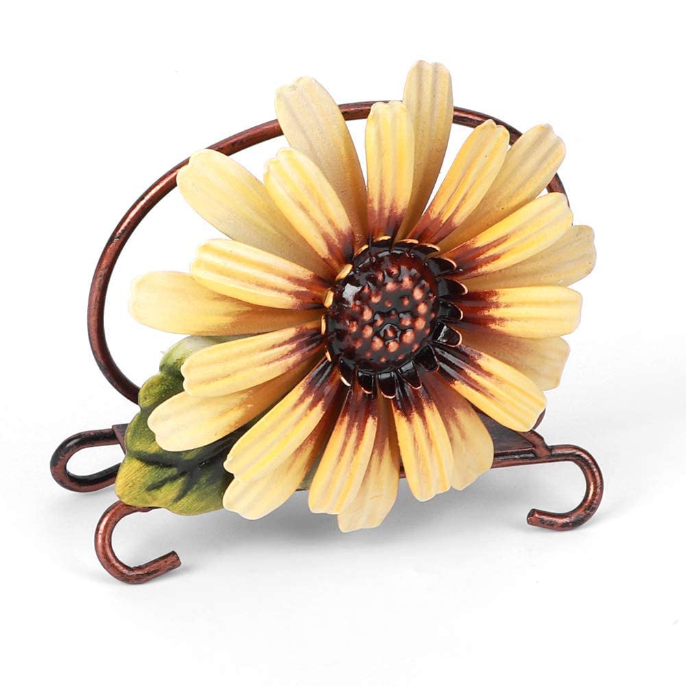 Alvinlite Paper Towel Holder, Sunflower Shape Napkin Holders for Tables, Metal Napkin Storage Cute Tissue Dispenser Cocktail Napkin Stand Perfect for Outdoor Events Kitchen Decor