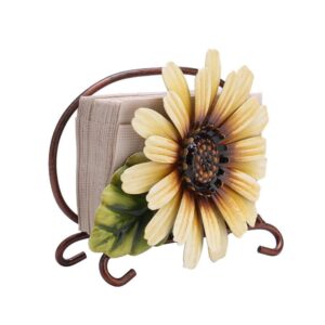 Alvinlite Paper Towel Holder, Sunflower Shape Napkin Holders for Tables, Metal Napkin Storage Cute Tissue Dispenser Cocktail Napkin Stand Perfect for Outdoor Events Kitchen Decor