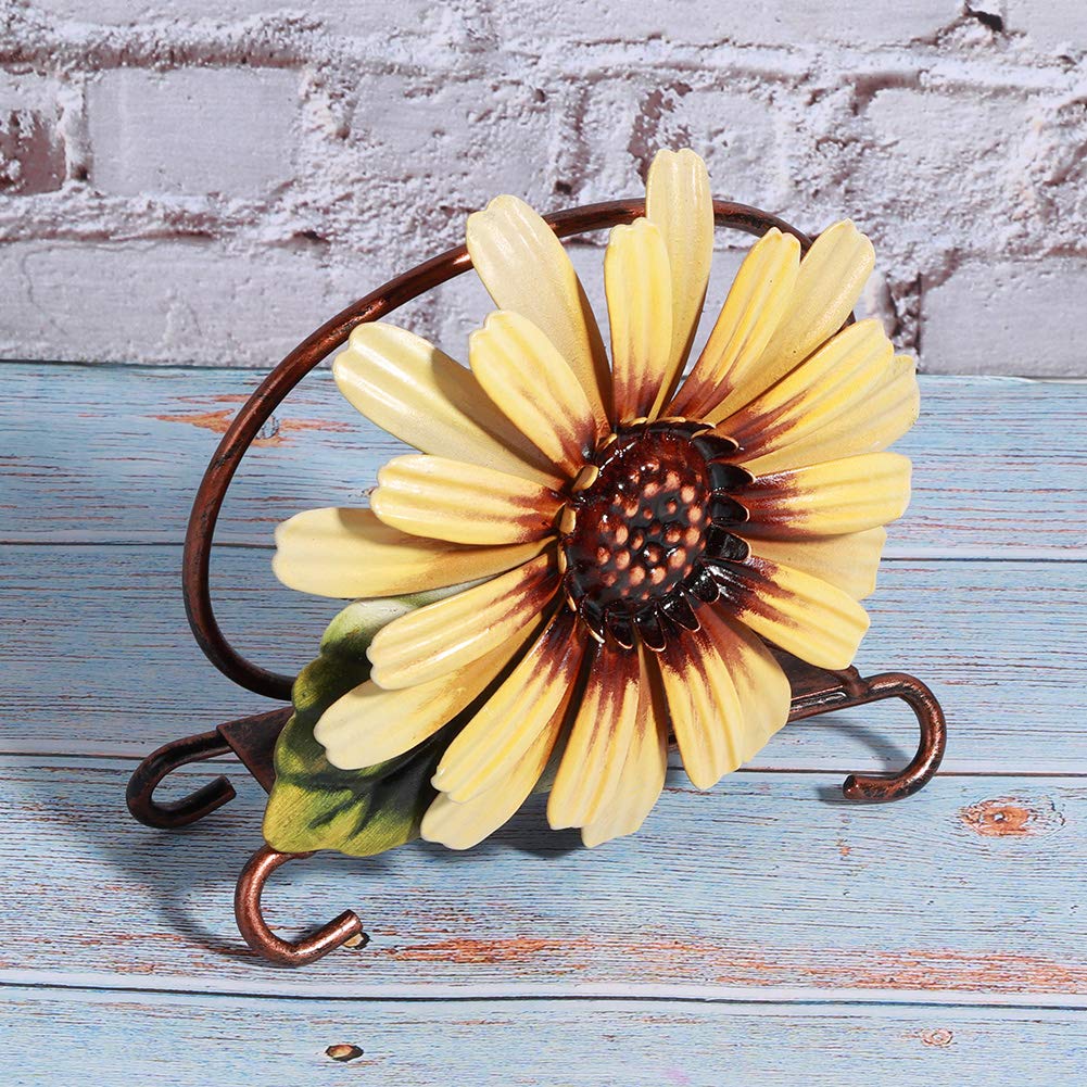 Alvinlite Paper Towel Holder, Sunflower Shape Napkin Holders for Tables, Metal Napkin Storage Cute Tissue Dispenser Cocktail Napkin Stand Perfect for Outdoor Events Kitchen Decor