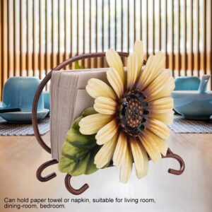 Alvinlite Paper Towel Holder, Sunflower Shape Napkin Holders for Tables, Metal Napkin Storage Cute Tissue Dispenser Cocktail Napkin Stand Perfect for Outdoor Events Kitchen Decor