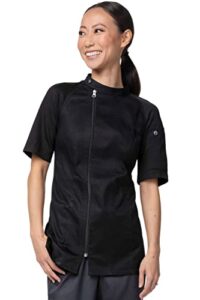 chef works women's varkala chef coat, black, large