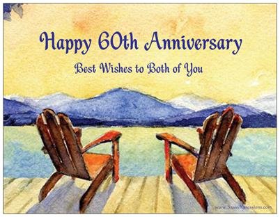 Happy 60th Wedding Anniversary Magnet by www.SassyXpressions.com