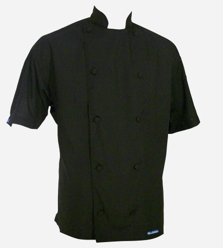 LOT of 2 6X Black Chef Jacket Short Sleeve Super Lightweight XXL