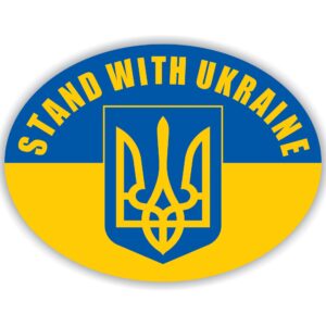 Voila Print I Stand with Ukraine Car Magnet - We Stand with Ukraine Vehicle Magnet - Support Ukraine Sticker - Ukrainian Flag Vehicle Magnet, VP363 - 6inch x 4.5inch