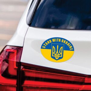 Voila Print I Stand with Ukraine Car Magnet - We Stand with Ukraine Vehicle Magnet - Support Ukraine Sticker - Ukrainian Flag Vehicle Magnet, VP363 - 6inch x 4.5inch