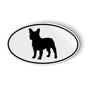 french bulldog oval - magnet for car fridge locker - 5.5"