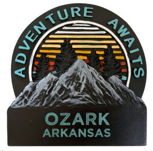 r and r imports ozark arkansas hand painted resin refrigerator magnet 3-inch approximately adventure awaits design