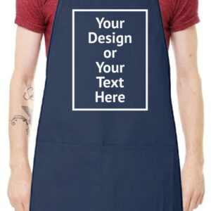 Vizor Personalized Apron For Men - Chef Cook Custom Your Design Photo Picture Text DIY Gifts Navy