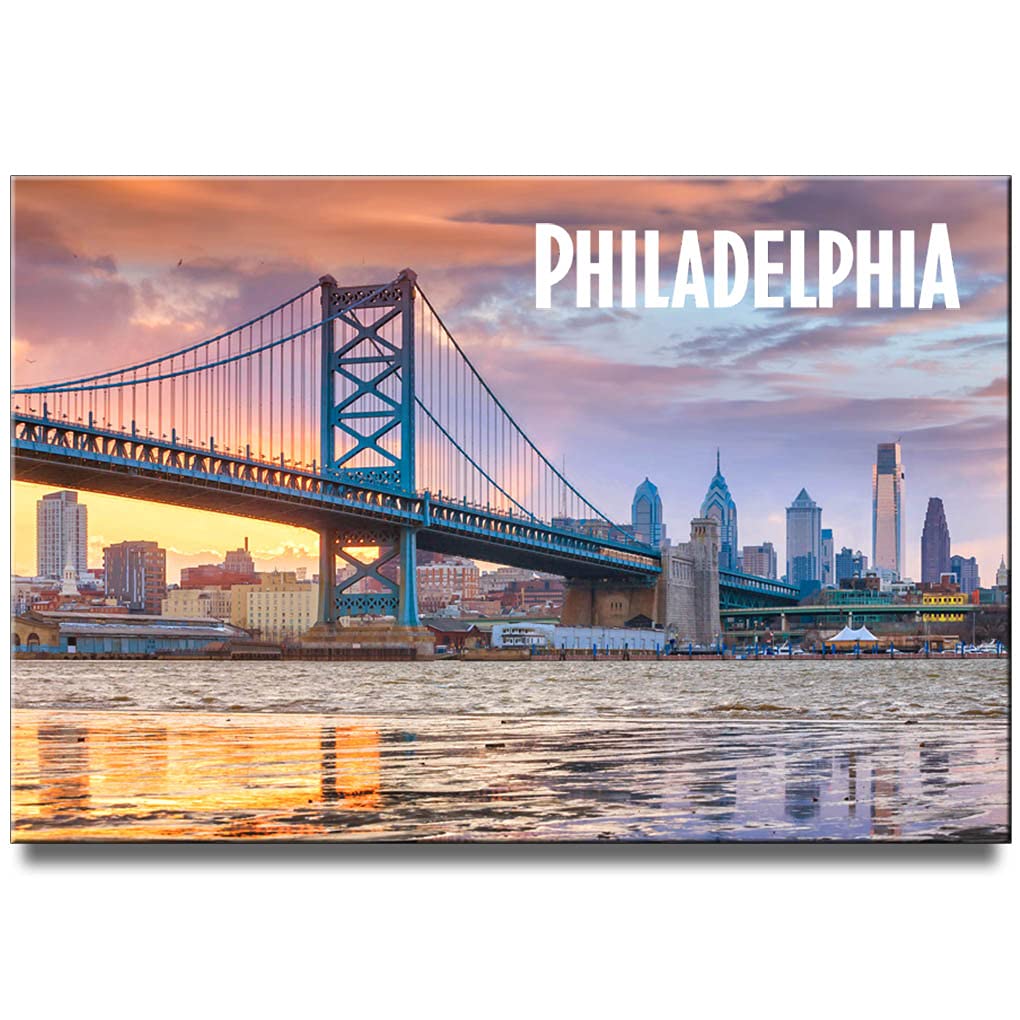 Philadelphia Fridge Magnet Benjamin Franklin Bridge Pennsylvania Travel Souvenir