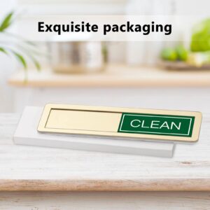 Dishwasher Magnet Clean Dirty Sign, Golden Universal Dish Washer Indicator Refrigerator Magnet, Super Strong Magnet with Back Glue for Kitchen Organization