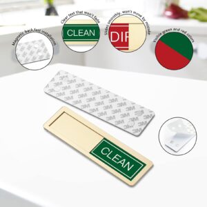 Dishwasher Magnet Clean Dirty Sign, Golden Universal Dish Washer Indicator Refrigerator Magnet, Super Strong Magnet with Back Glue for Kitchen Organization