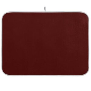 burgundy large dish drying mat xl for dishes kitchen accessories counter microfiber dish drainer pad heat resistant mat decor 18x24 inch