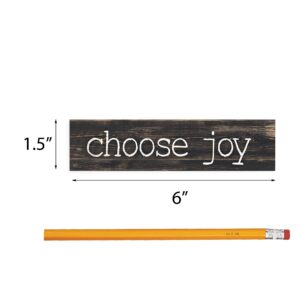 P. Graham Dunn Choose Joy Typewriter Design Distressed 6 x 1.5 Mini Pine Wood Tabletop Sign Plaque